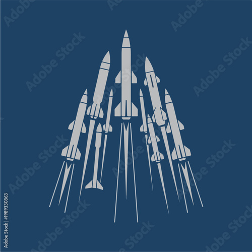 Rockets Launching Into Sky.