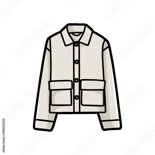 simple jacket vector with large bottom pockets