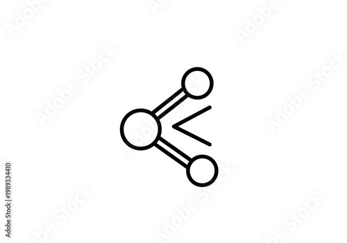 Molecular structure chemistry bond icon, simple vector symbol