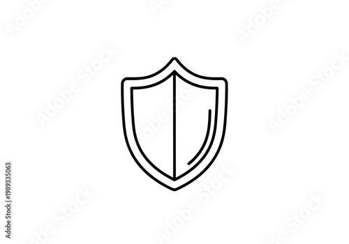 Free Download Shield icon for protection and security symbol, minimalist line art - GFXLoad