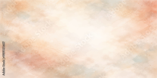 Foto Delicate hues of peach, cream, and subtle tints of orange blend seamlessly in an ethereal watercolor painting