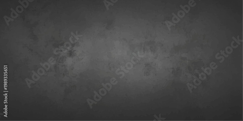 A dark, textured grunge wall background with a rough grey concrete surface and vintage aged pattern provides a dirty, blank backdrop for an old black chalkboard design