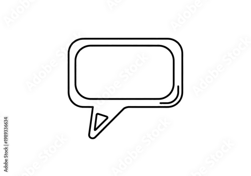 Speech bubble icon for chat and messaging, minimalist line style