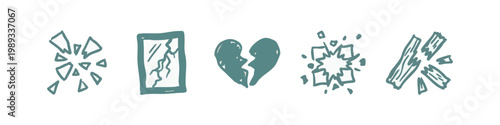 Hand-drawn icons: book, pointing finger, silhouette, speech bubble, elbow