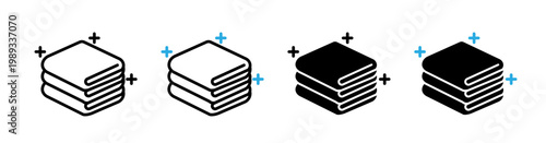 Neat fold clothes icons collection