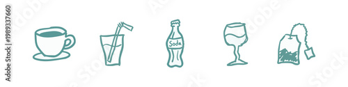 Beverage and tea icon set