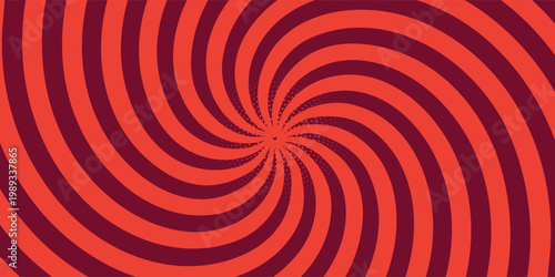 PrintRetro Swirl Background - Hypnotic reed and orange Twirl