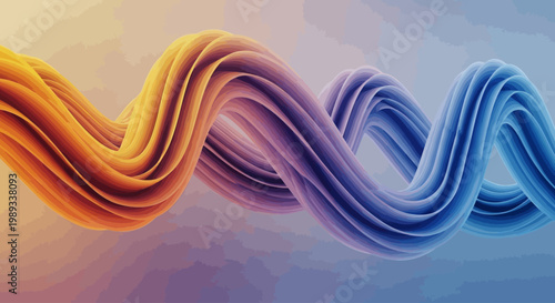 Abstract Swirling Form with Gradient Colors - Digital Art