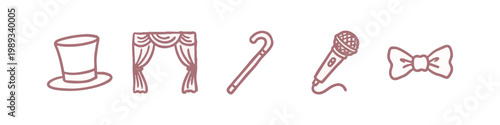 Theater and Stage Performance Hand Drawn Icons Collection