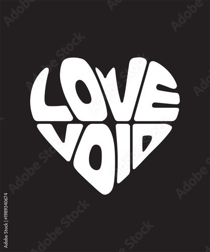 Love Heart Void Typography – Minimalist Negative Space Graphic for Romance and Emotion