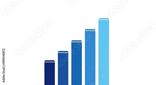 A bar chart with increasing heights, featuring blue bars against a white background. The chart is simple and clean, with no additional elements or text.