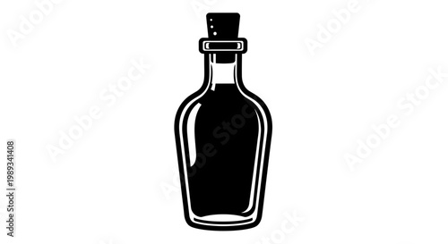 Vintage glass bottle with cork stopper illustration a classic design for various applications