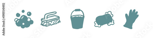 Cleaning and Hygiene Supplies Silhouette Icons Collection