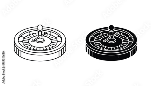 Roulette Wheel Game Icon Design Business Decision Vector