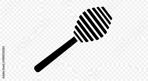 Simple black and white icon of a honey dipper illustrating sweetness and natural food sources