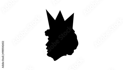 football king, black isolated silhouette
