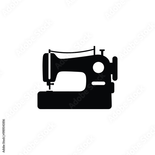 Classic sewing machine icon for apparel industry and textile manufacturing vector art