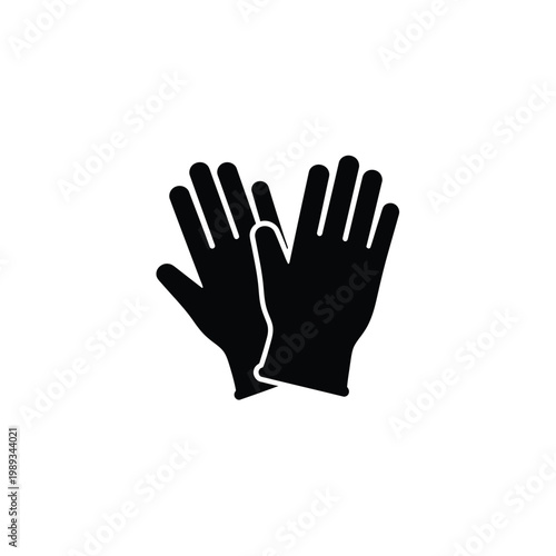 Pair of rubber cleaning gloves icon for safety and household maintenance design projects