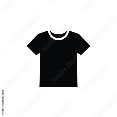 Black crew neck t-shirt vector isolated basic clothing item