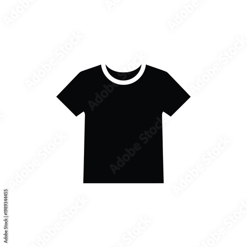 Plain black t-shirt vector graphic isolated simple apparel