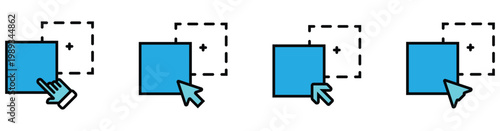 Mouse Cursor Drag and Drop Interface Icons