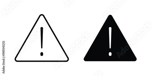 Alert sign in stroke outline style with flat version