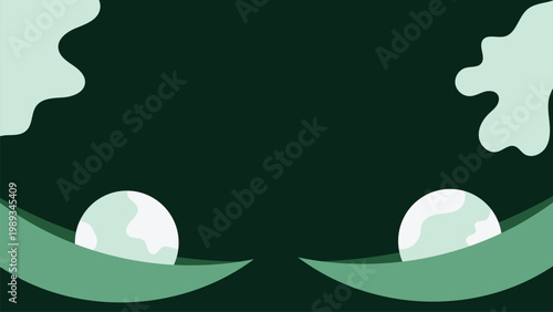 background Green Leaves and Earth Globe Illustration