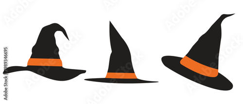 Witch Hat Icon – Halloween Black Magic Costume Silhouette Vector Illustration