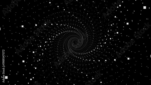 Premium 4K motion graphics of a orbit ring  particle grid animation. A high-tech digital environment featuring points moving in a unique orbit ring pattern. Perfect for corporate, cybersecurity