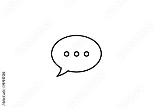Chat and comment speech bubble icon for app ui, simple line style