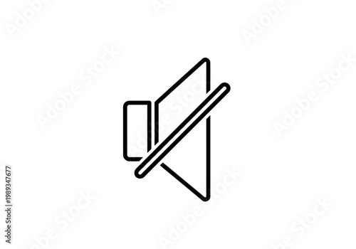 Mute speaker icon for audio control and volume settings, minimalist vector symbol