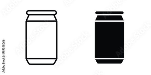 Can icon in stroke outline style with flat version