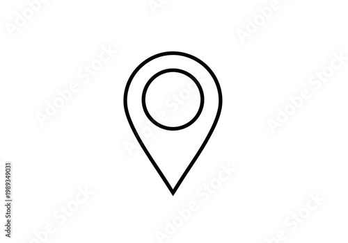Location pin icon for map navigation and website ui, minimalist vector symbol