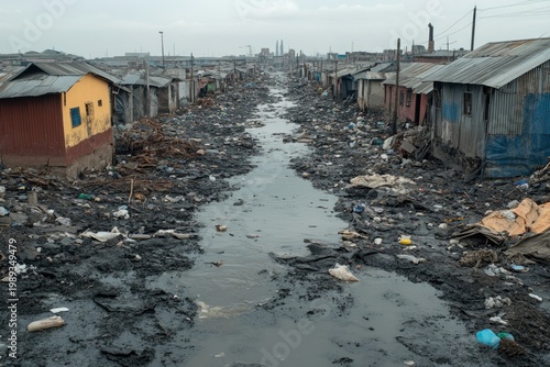 Decayed infrastructure and lack of urban development in low income residential area