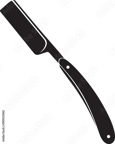 Straight razor icon. Straight razor for shaving graphic sign isolated on white background. Barber symbol. Vector illustration