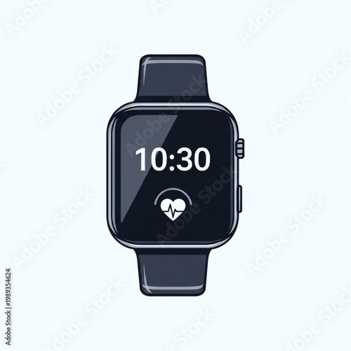 Smartwatch with Heart Rate Monitor Display.