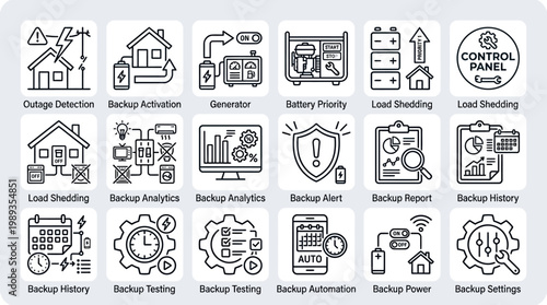 Backup control panel system icons.