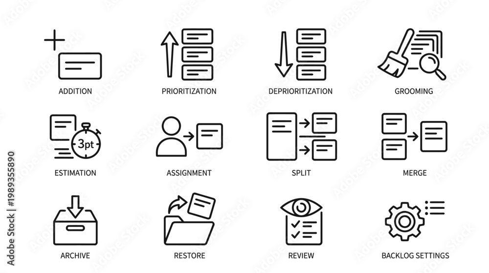 Fototapeta premium Collection of business workflow icons.
