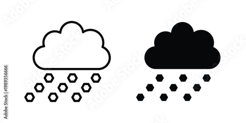 Hail icon in stroke outline style with flat version