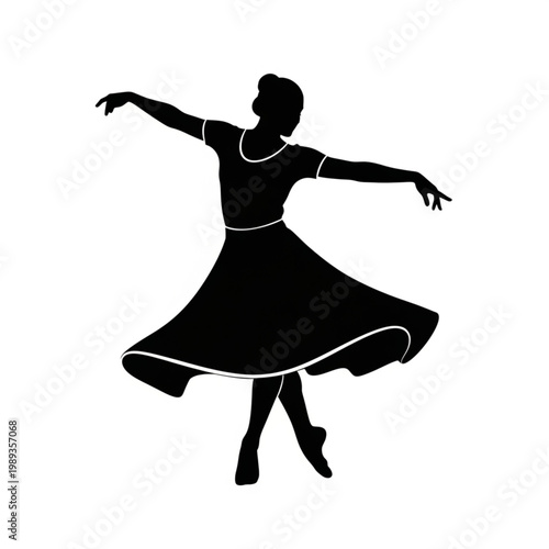 Woman Dancing Silhouette Female Dancer Illustration.