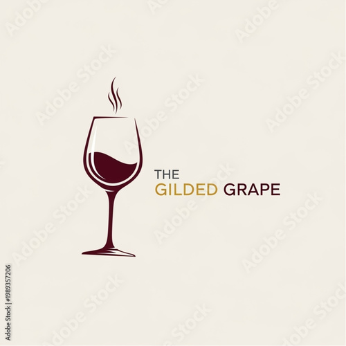 Wine Glass with Red Wine Illustration.