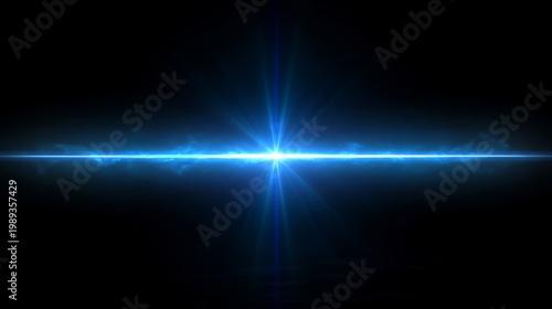 Blue light beam across a dark digital background