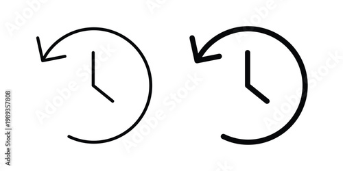 History icon in stroke outline style with flat version