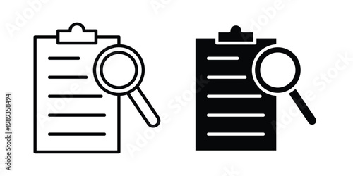 Inspection icon in stroke outline style with flat version