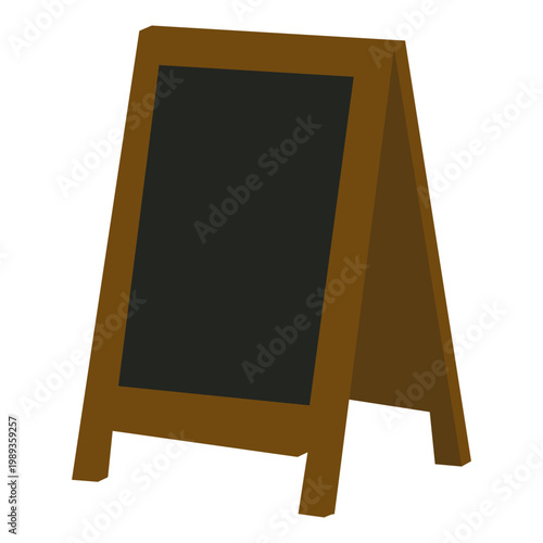 Empty Wooden A-Frame Chalkboard Menu Sign Illustration