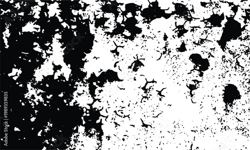Black and white grunge texture with abstract splatters and spots