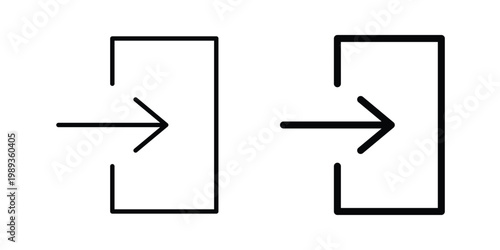 Log in icon in stroke outline style with flat version