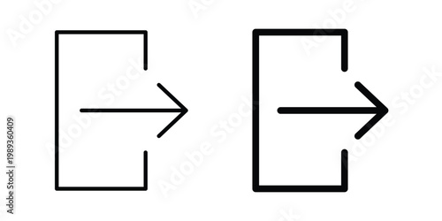 Log out icon in stroke outline style with flat version