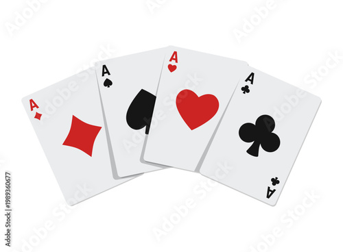 Playing card icon set collection in flat style. Poker game vector illustration on isolated background. Gambling casino sign business concept.