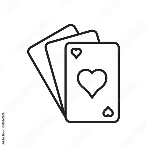 Playing card icon in flat style. Poker game vector illustration on isolated background. Gambling casino sign business concept.